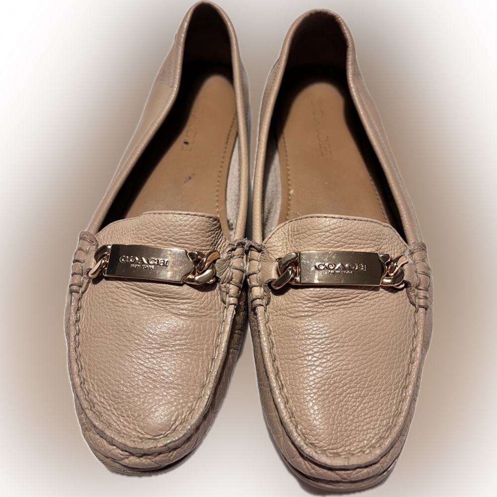 Coach Beige Leather Loafers for Women